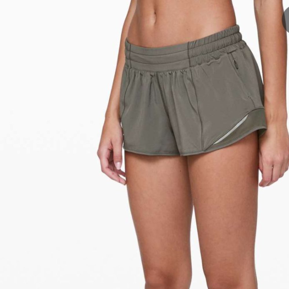 Rare! Lululemon Hotty Hot Shorts Army Green